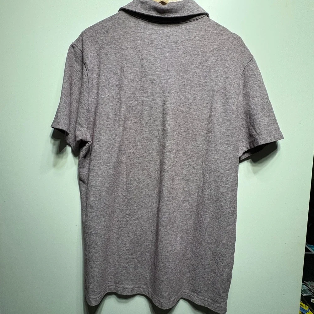 Banana Republic Performance Pique Polo Shirt Mens Large Purple Heathered Pocket